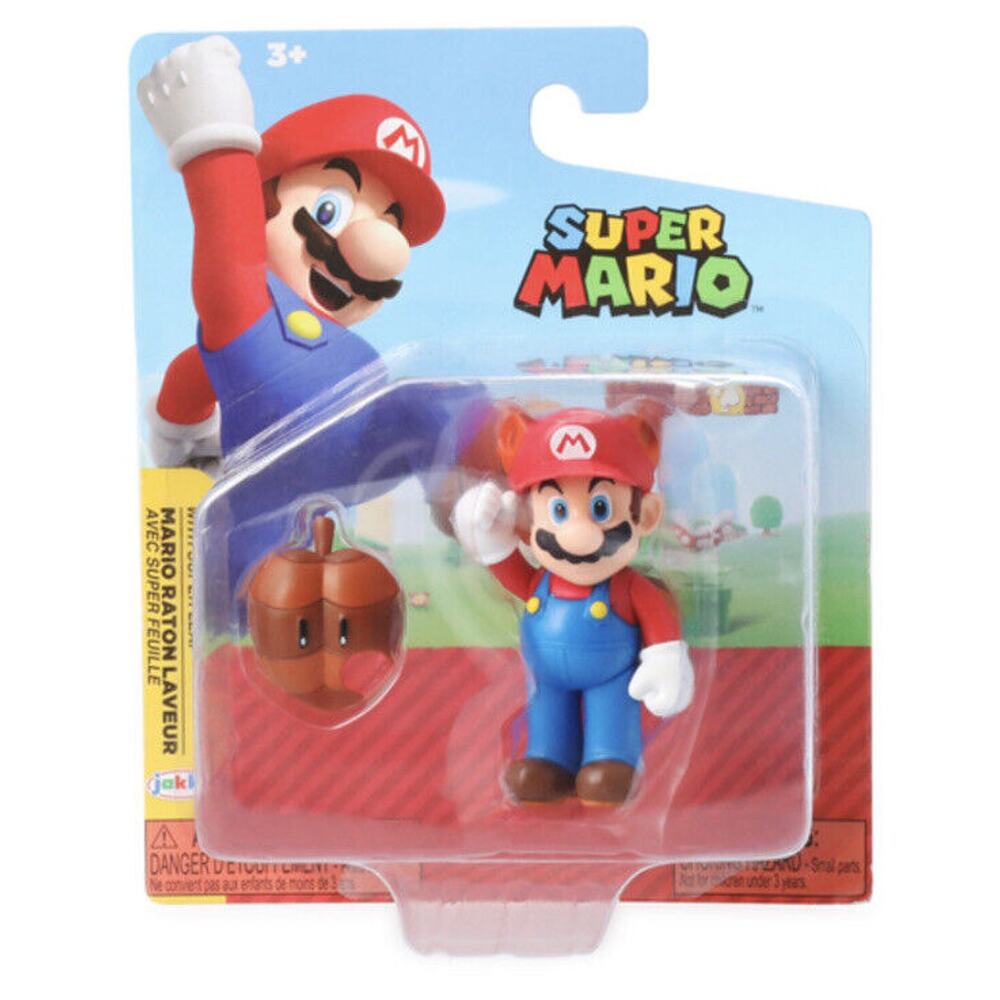 🔥Nintendo Jakks Pacific Super Mario Raccoon Mario with Super Leaf Figure BNIB🔥